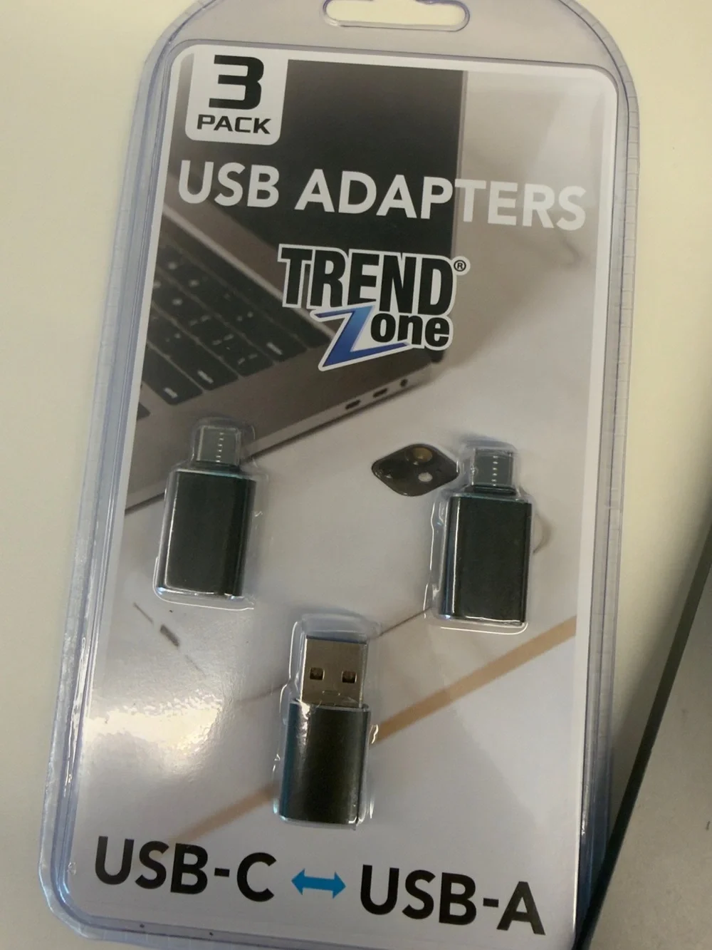USB-C to USB-A Adapter Set - Black (3-Pack)
